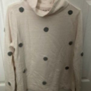 Ann Taylor Loft Cute Crop Polka Dot Shirt